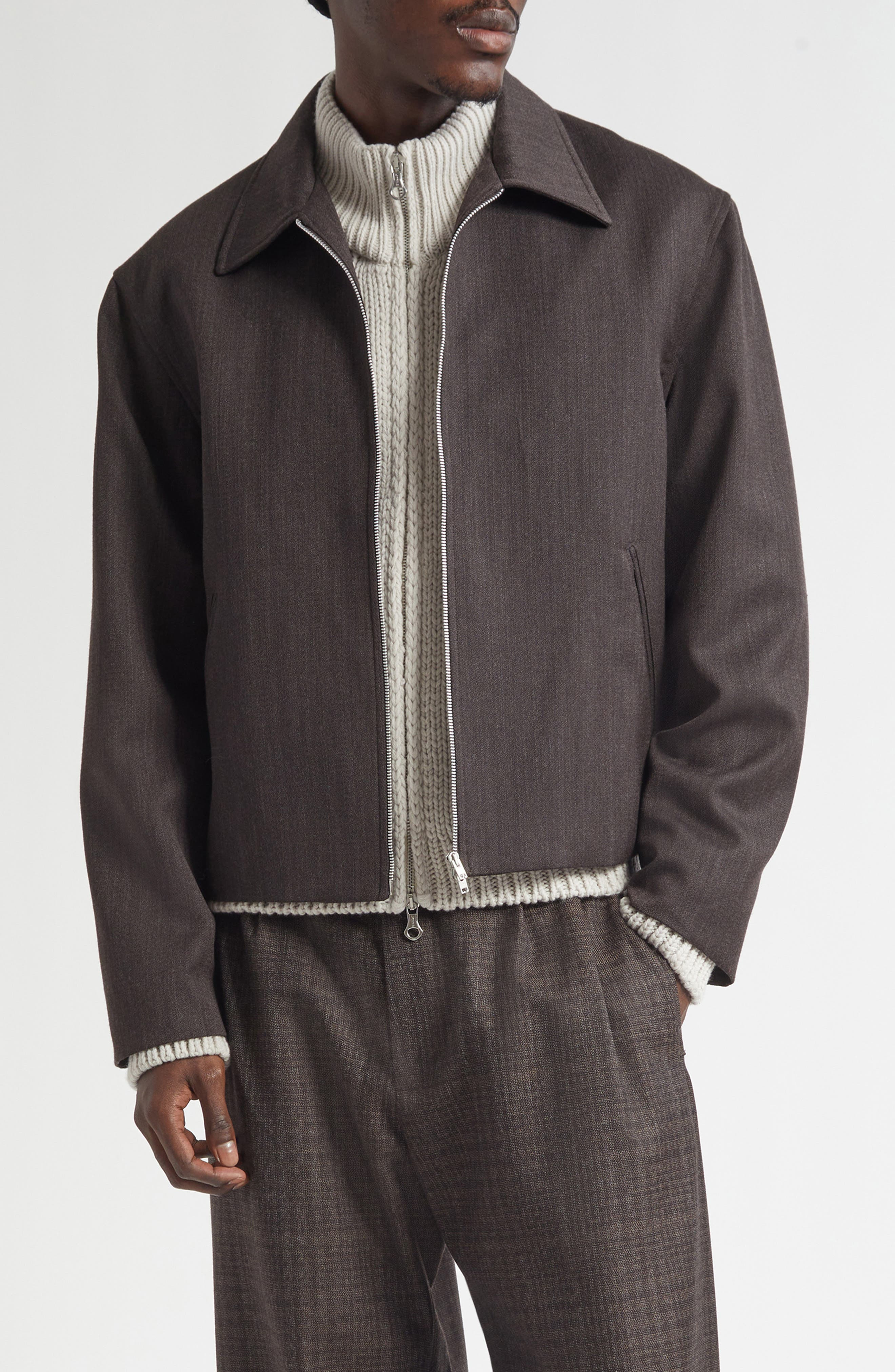 OUR LEGACY Mini Virgin Wool Jacket in Havana Brown Chain Wool at Nordstrom - 1