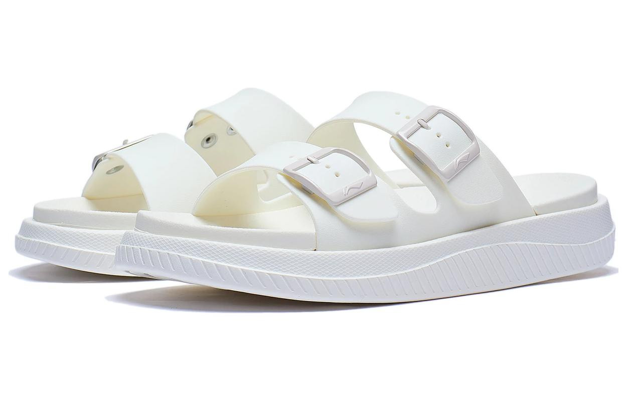(WMNS) Li-Ning Clap Slippers 'White' AGAT008-1 - 3
