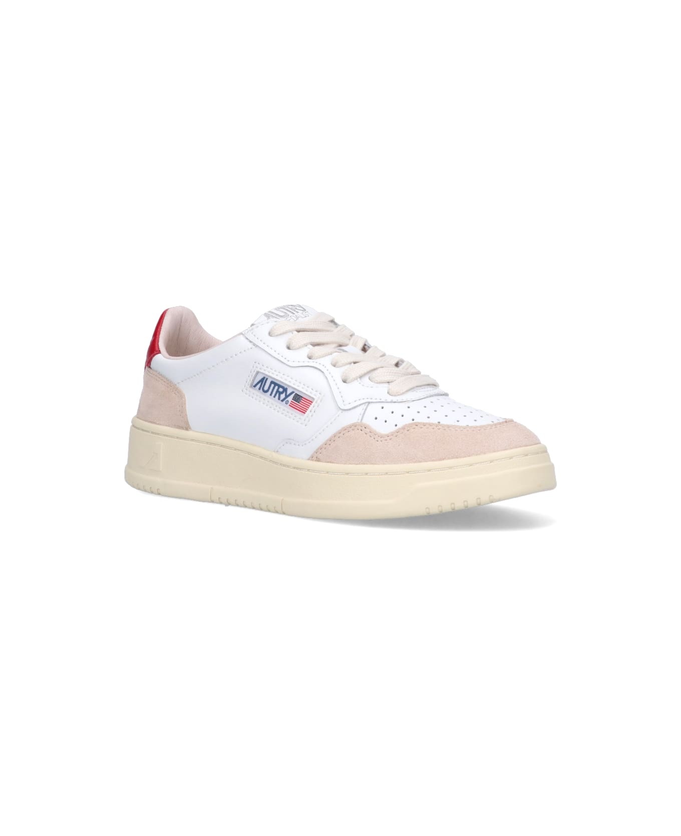 Autry 01 Sneakers In White Suede And Leather - 2