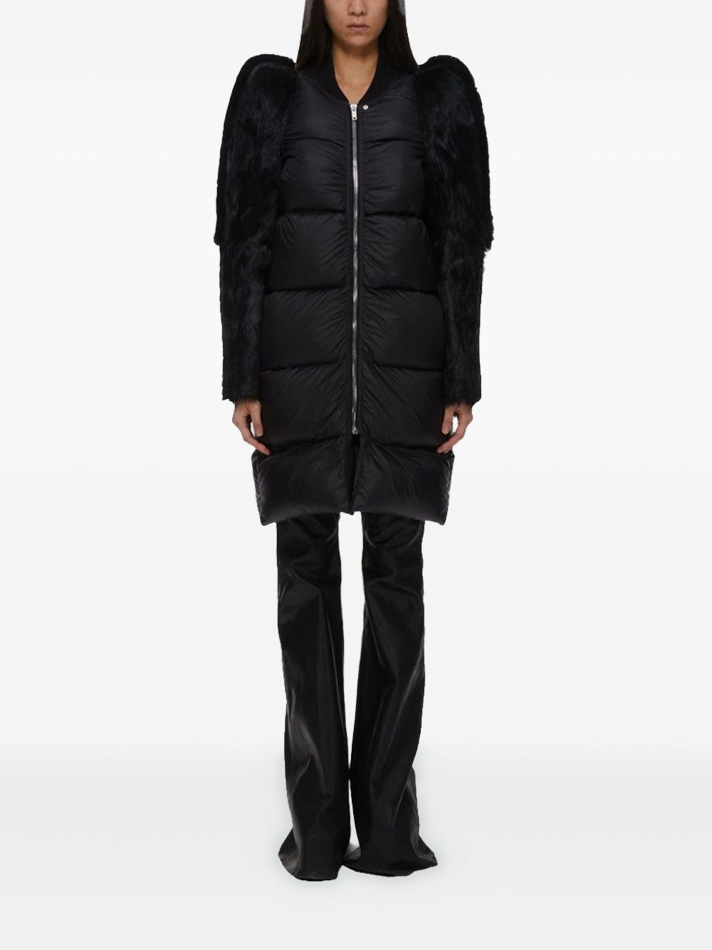 fur-trimmed quilted coat - 2