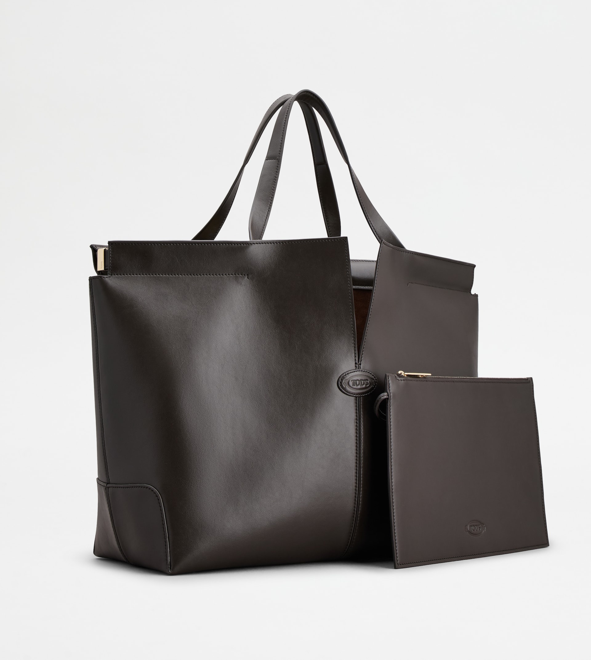 Tod's TOD'S DI FOLIO IN LEATHER MEDIUM - BROWN | REVERSIBLE