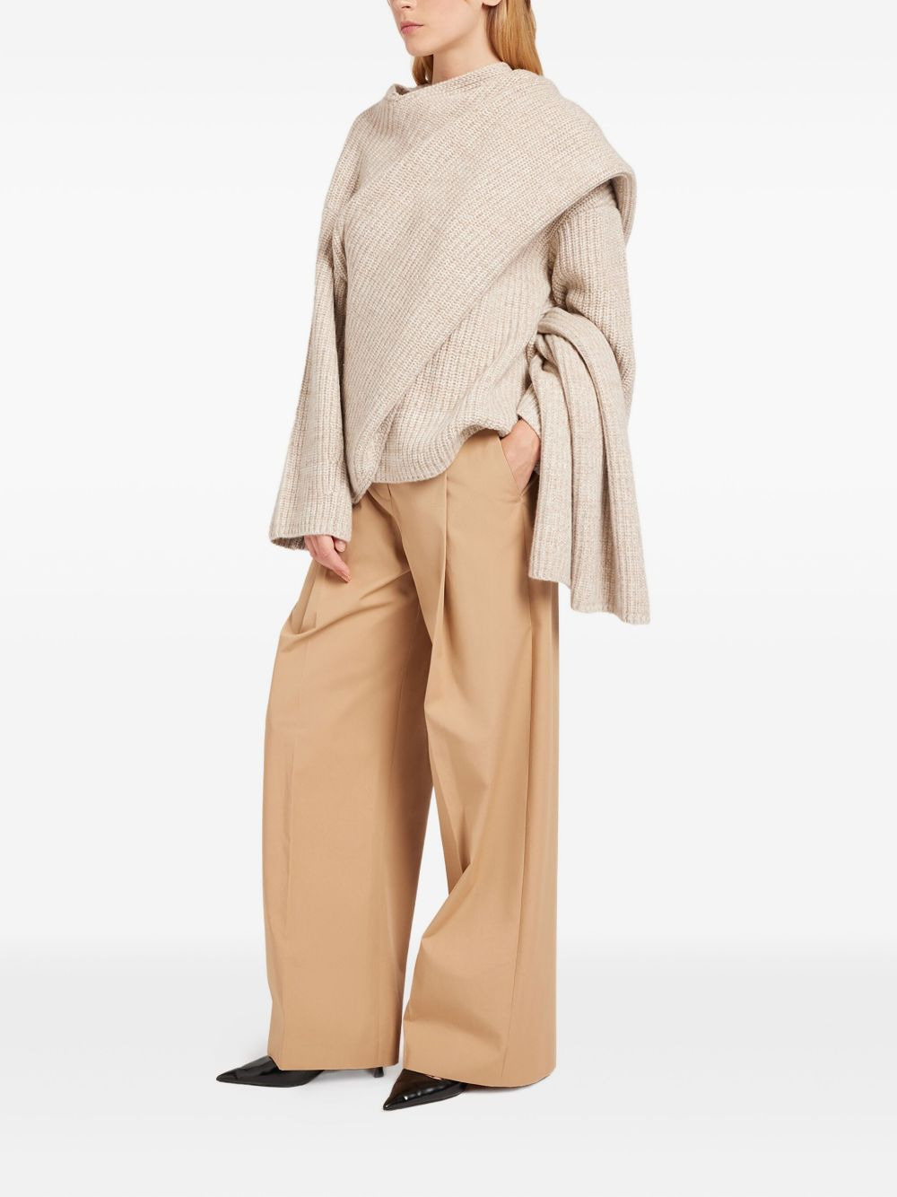 asymmetrical wrap sweater - 2
