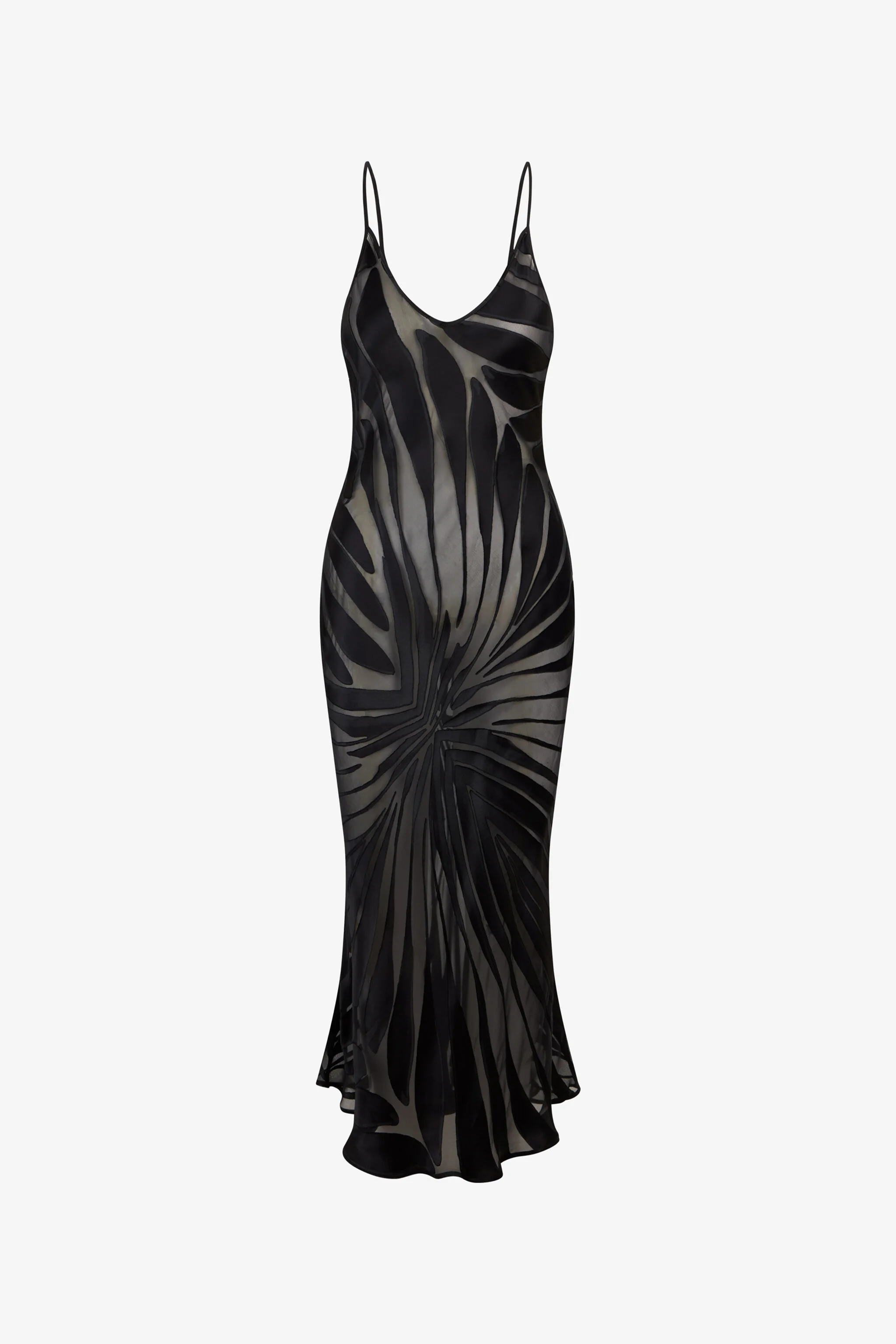 Slip Dress With Ray Devoré Print - 1