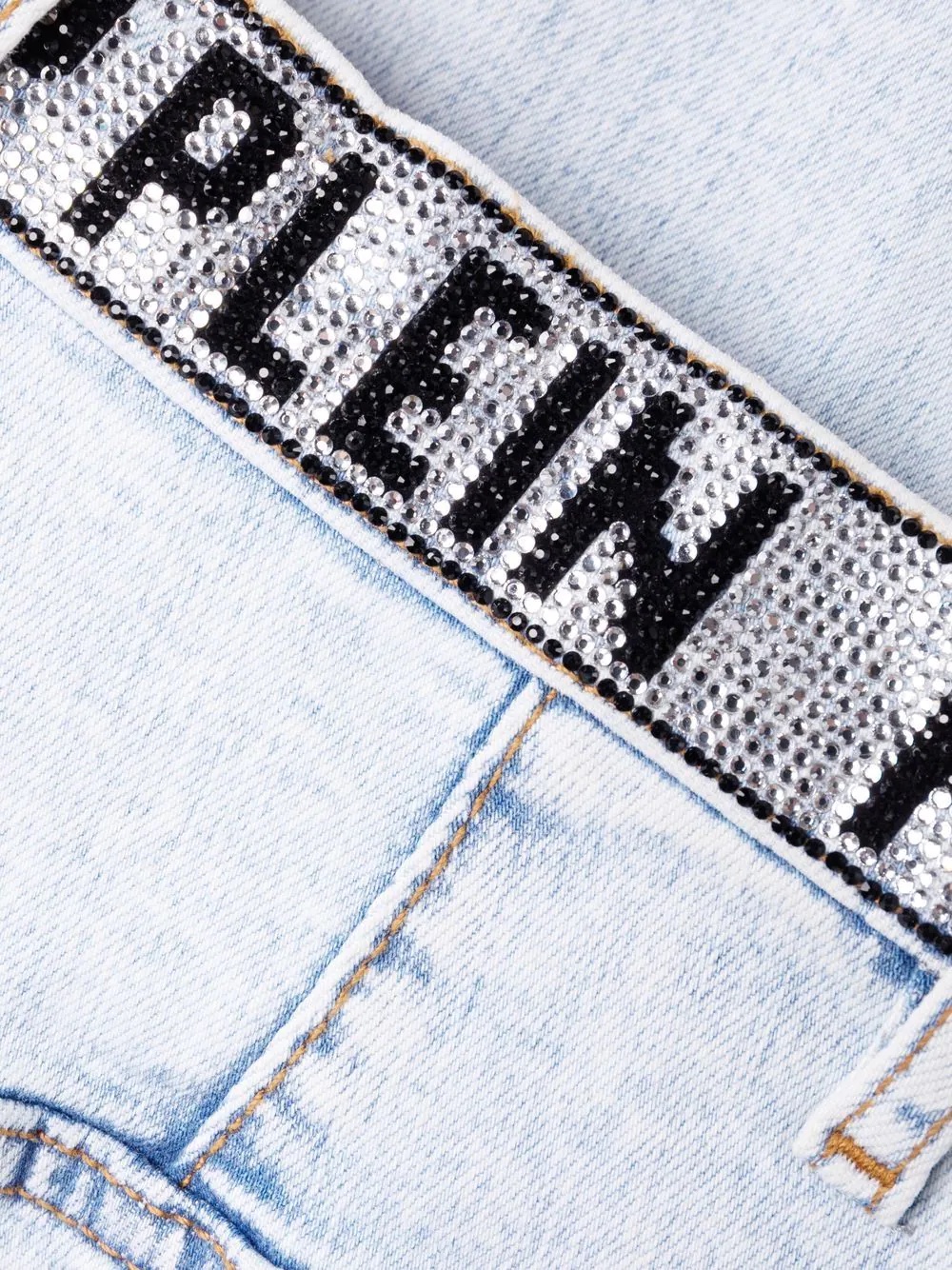 high-waist denim jeggings - 8