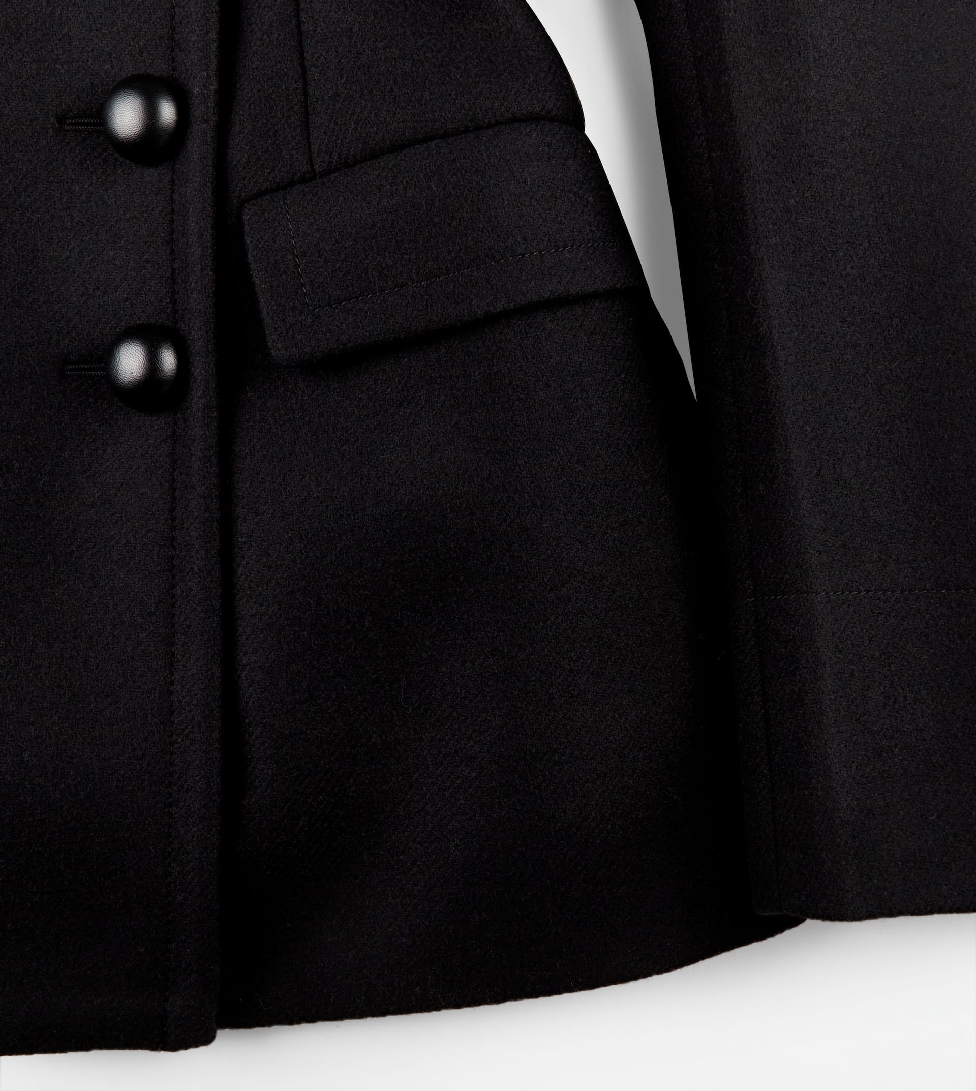 WOOL BLEND PEACOAT - BLACK - 10