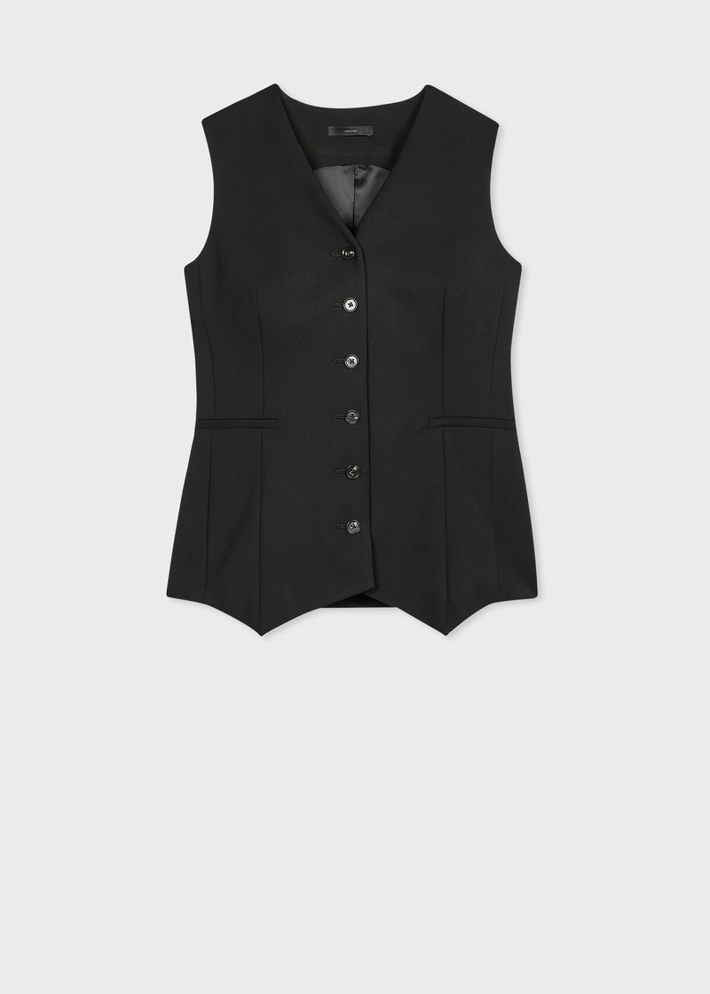A Suit To Travel In - Women's Black Wool Travel Waistcoat 1