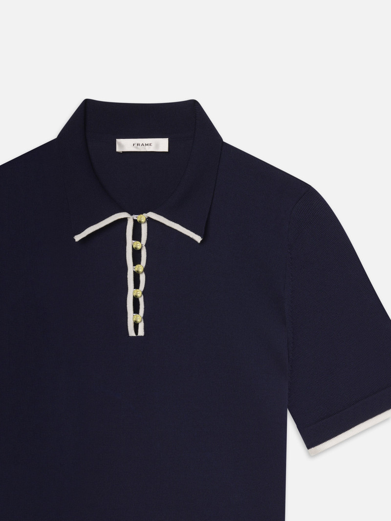 FRAME The Sport Polo in Navy Multi outlook