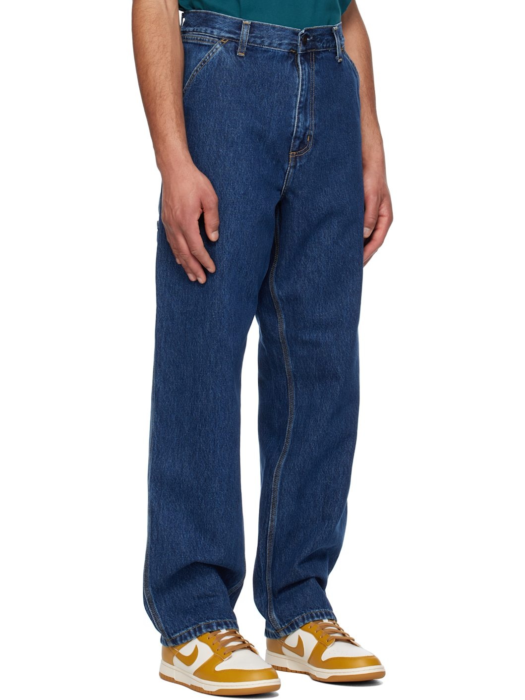 Blue Single Knee Jeans - 2