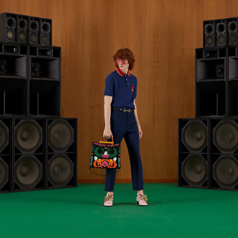 GUCCI Cotton polo with Gucci onion embroidery outlook