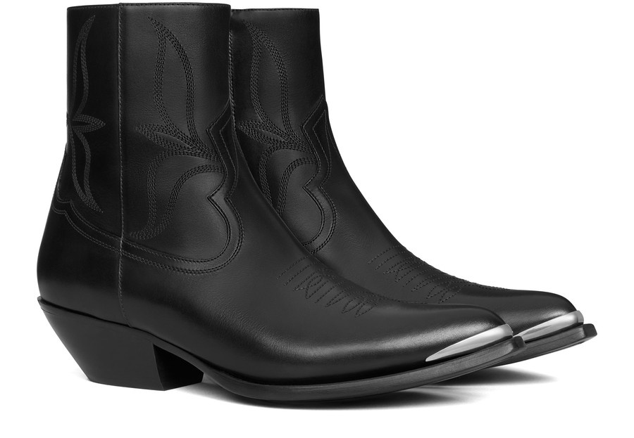 Leon zipped boot with metal toe in shiny calfskin - 2