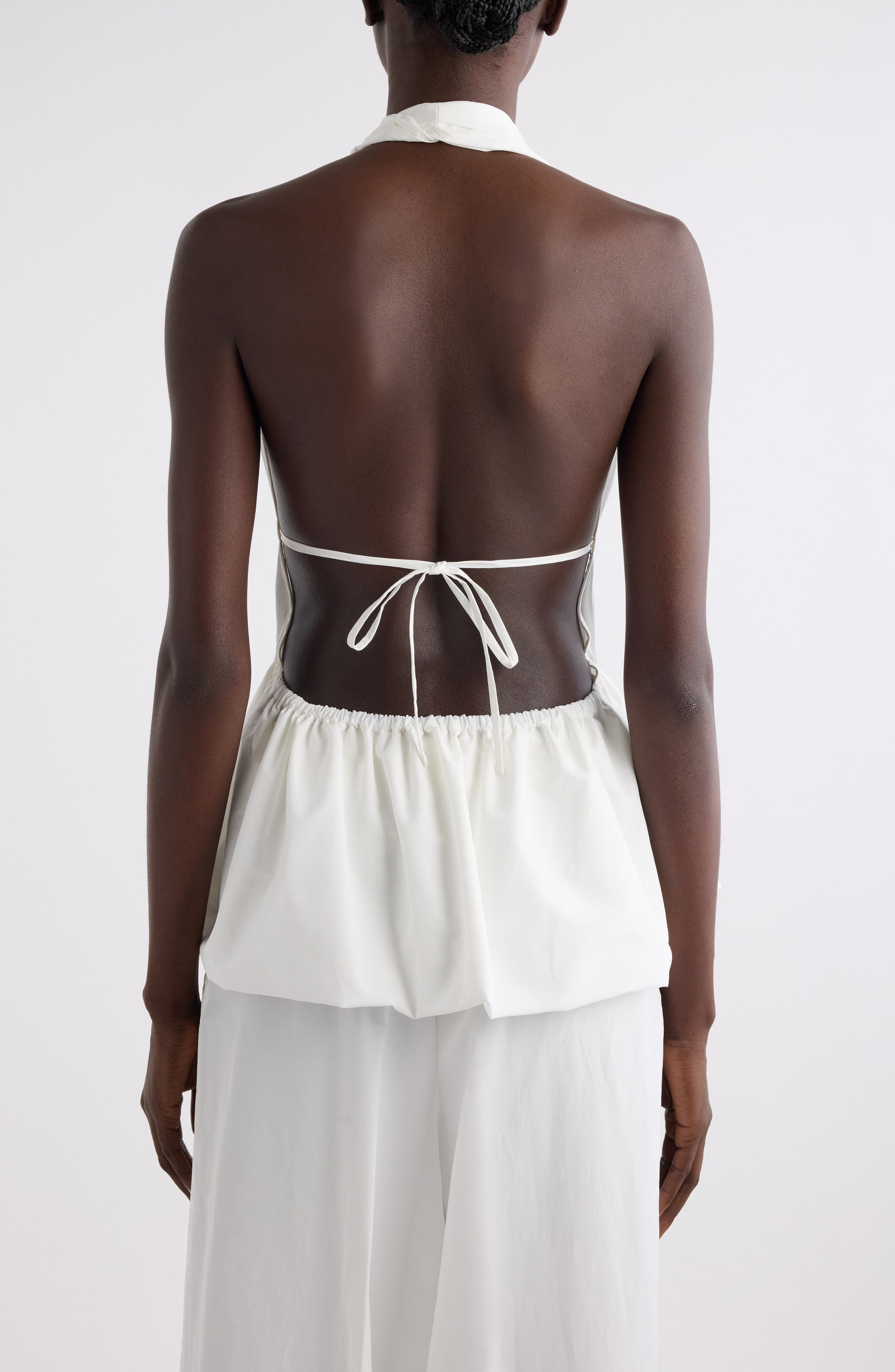 Dries Van Noten Ceana Ruched Halter Top in White at Nordstrom - 3
