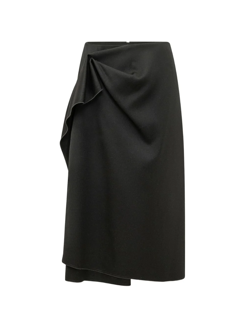 draped-effect wool midi skirt - 1