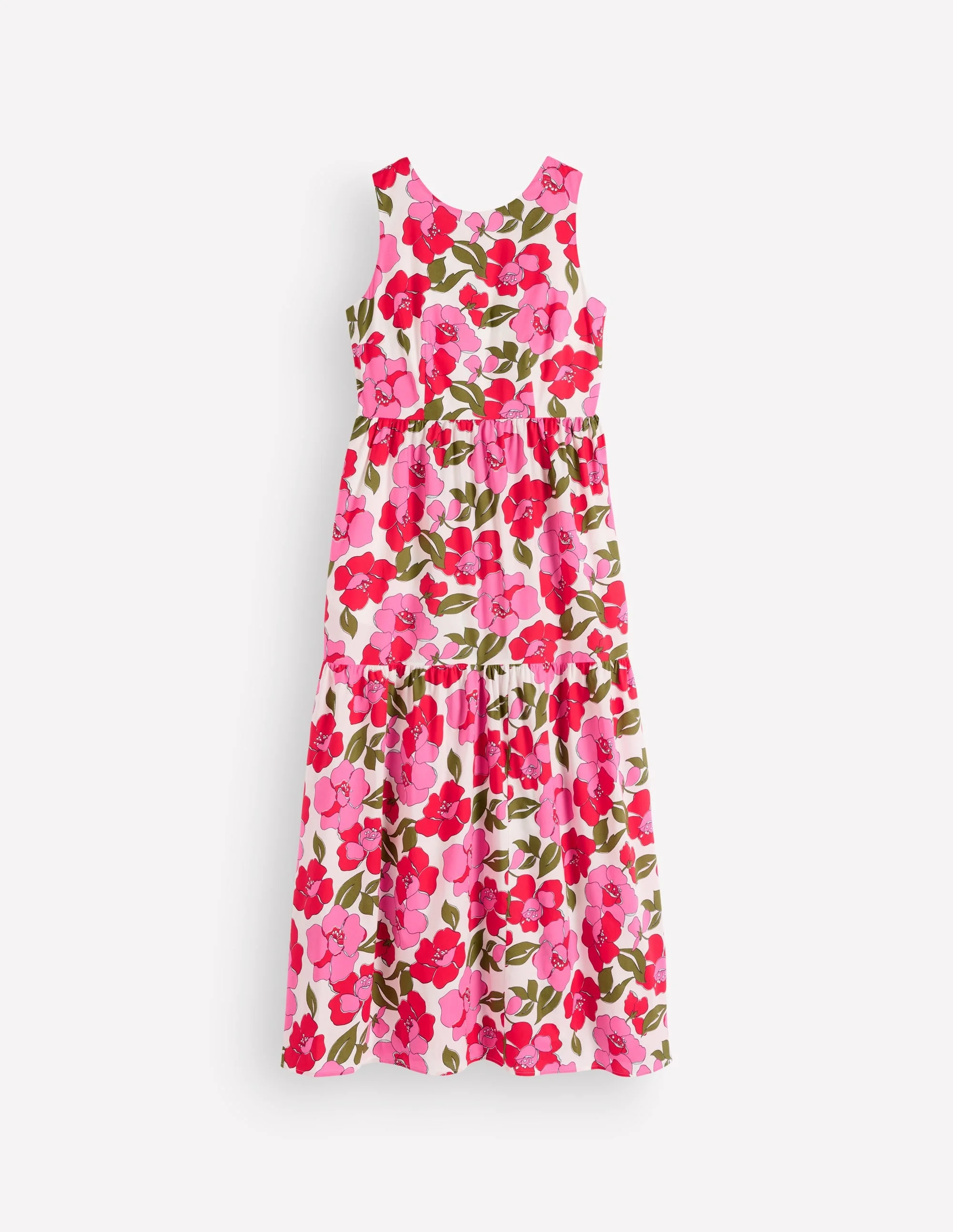 Sleeveless Poplin Dress-Pink Radiant Bloom - 1