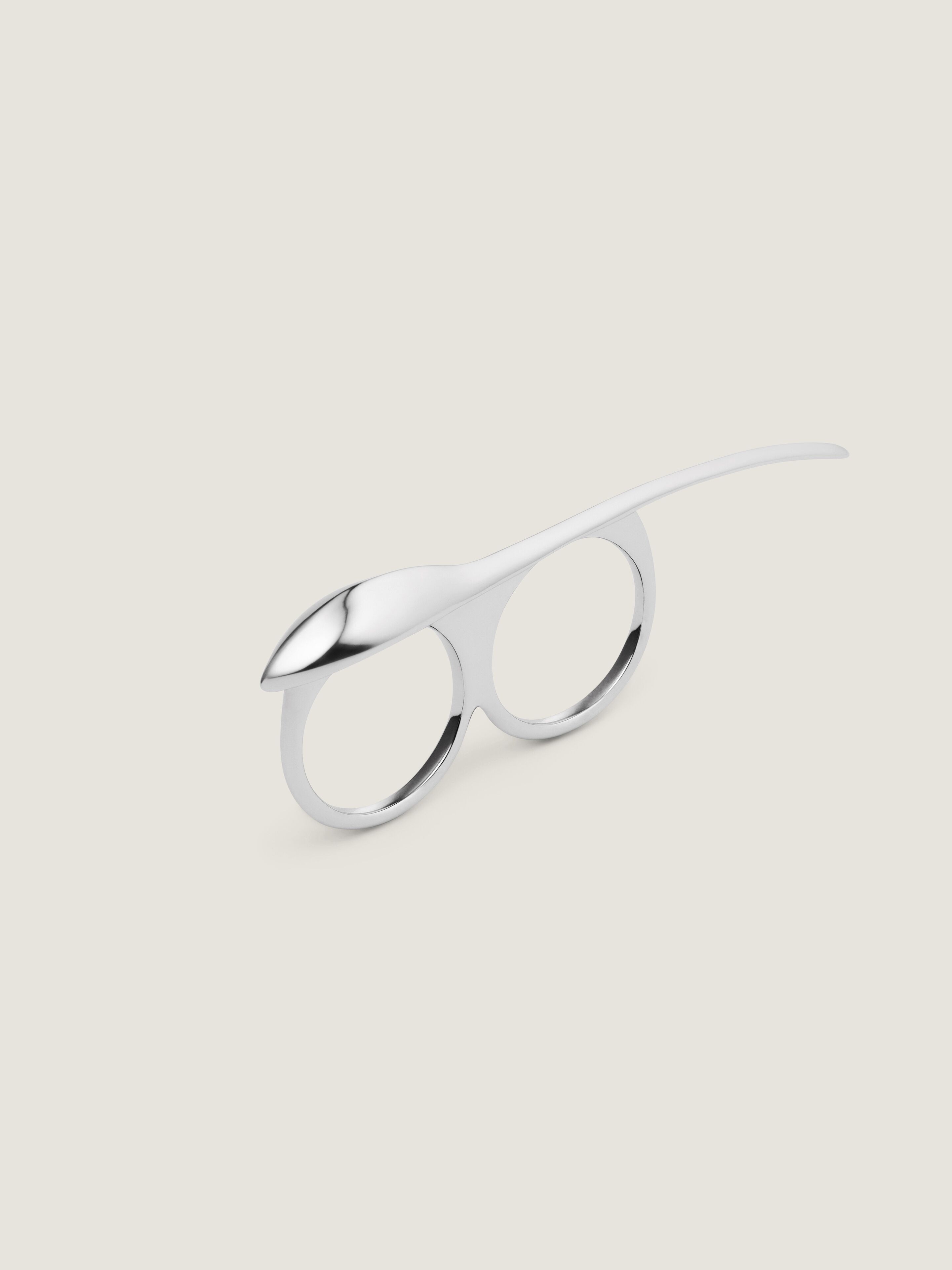 MAPLE SEED DOUBLE FINGERS RING IN METAL - 1