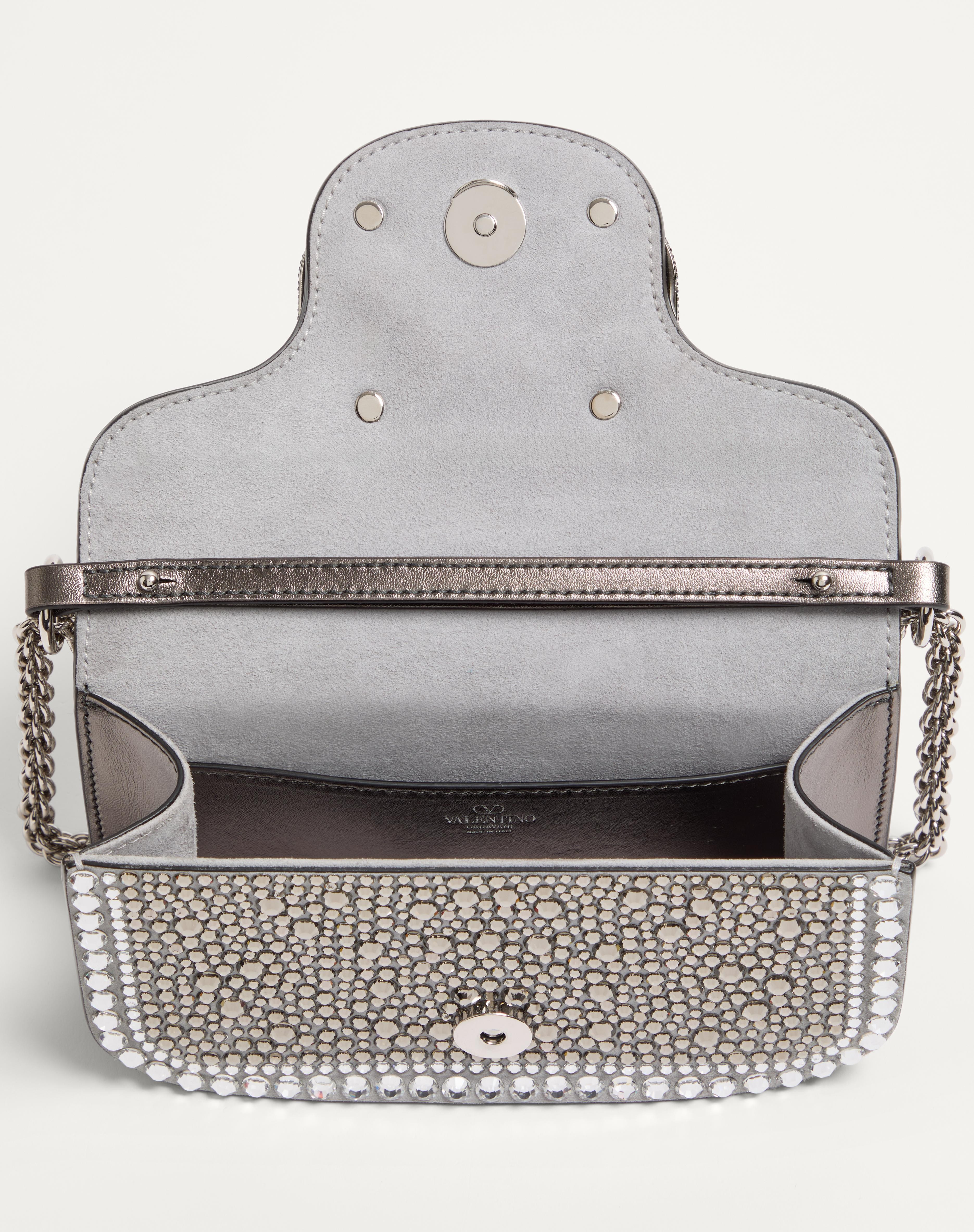 SMALL VALENTINO GARAVANI LOCÒ SHOULDER BAG WITH RHINESTONES - 5