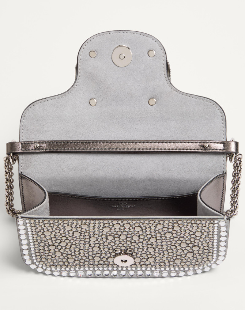 SMALL VALENTINO GARAVANI LOCÒ SHOULDER BAG WITH RHINESTONES 5