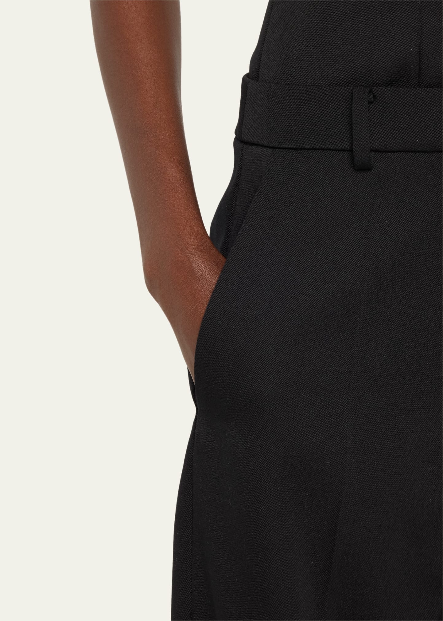 Cap-Sleeve Wool Trouser Jumpsuit - 5