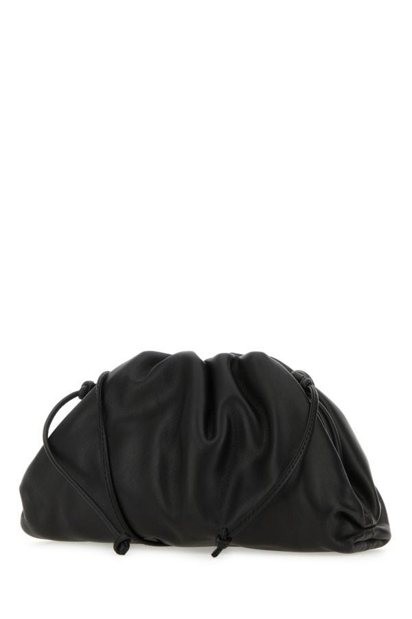 Black nappa leather mini Pouch clutch - 2