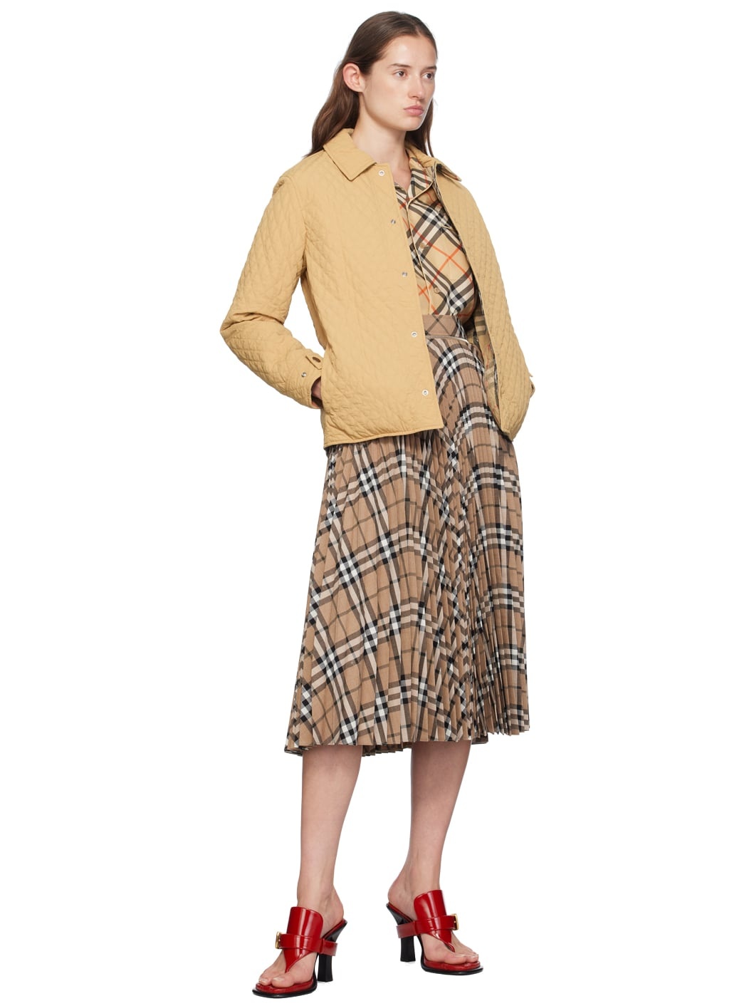 Beige Check Pyjama Shirt - 5