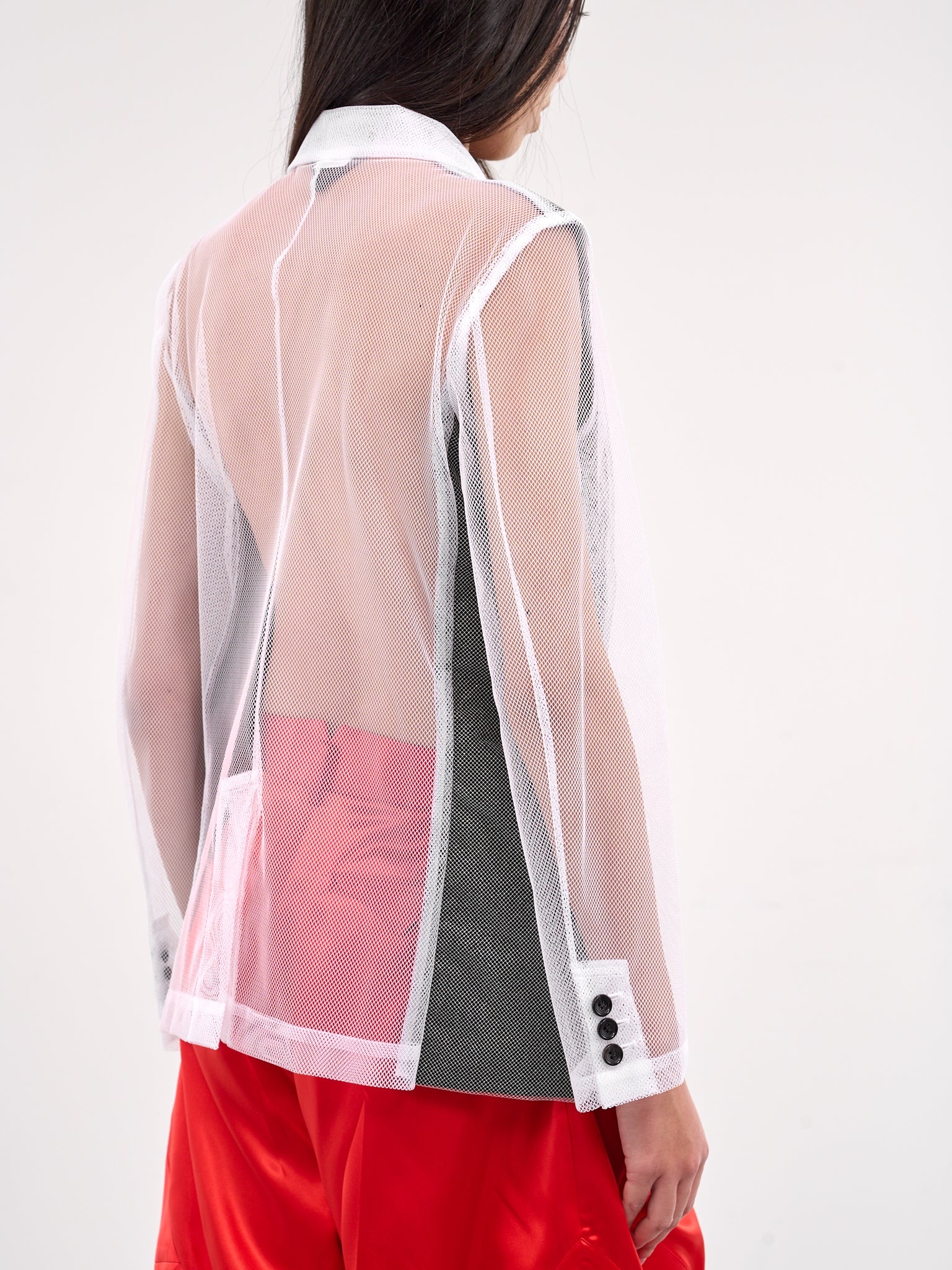 Mesh Mixed-Material Blazer - 5