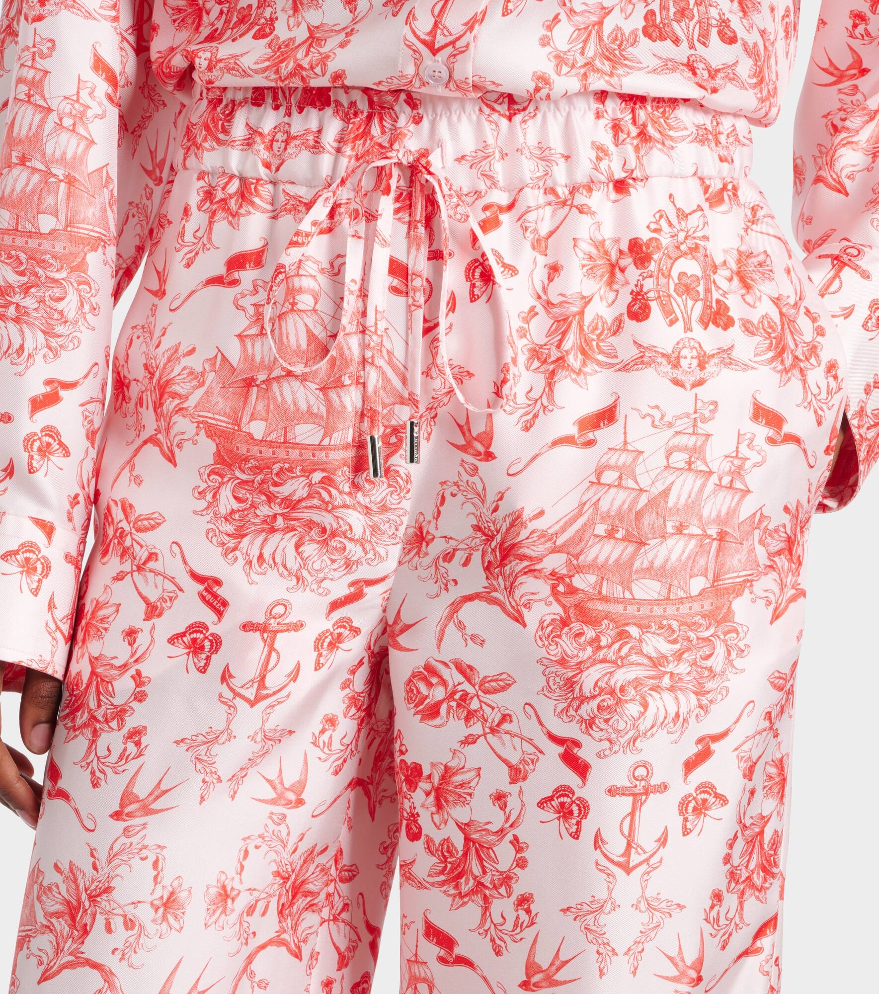 Printed silk wide-leg pants - 4