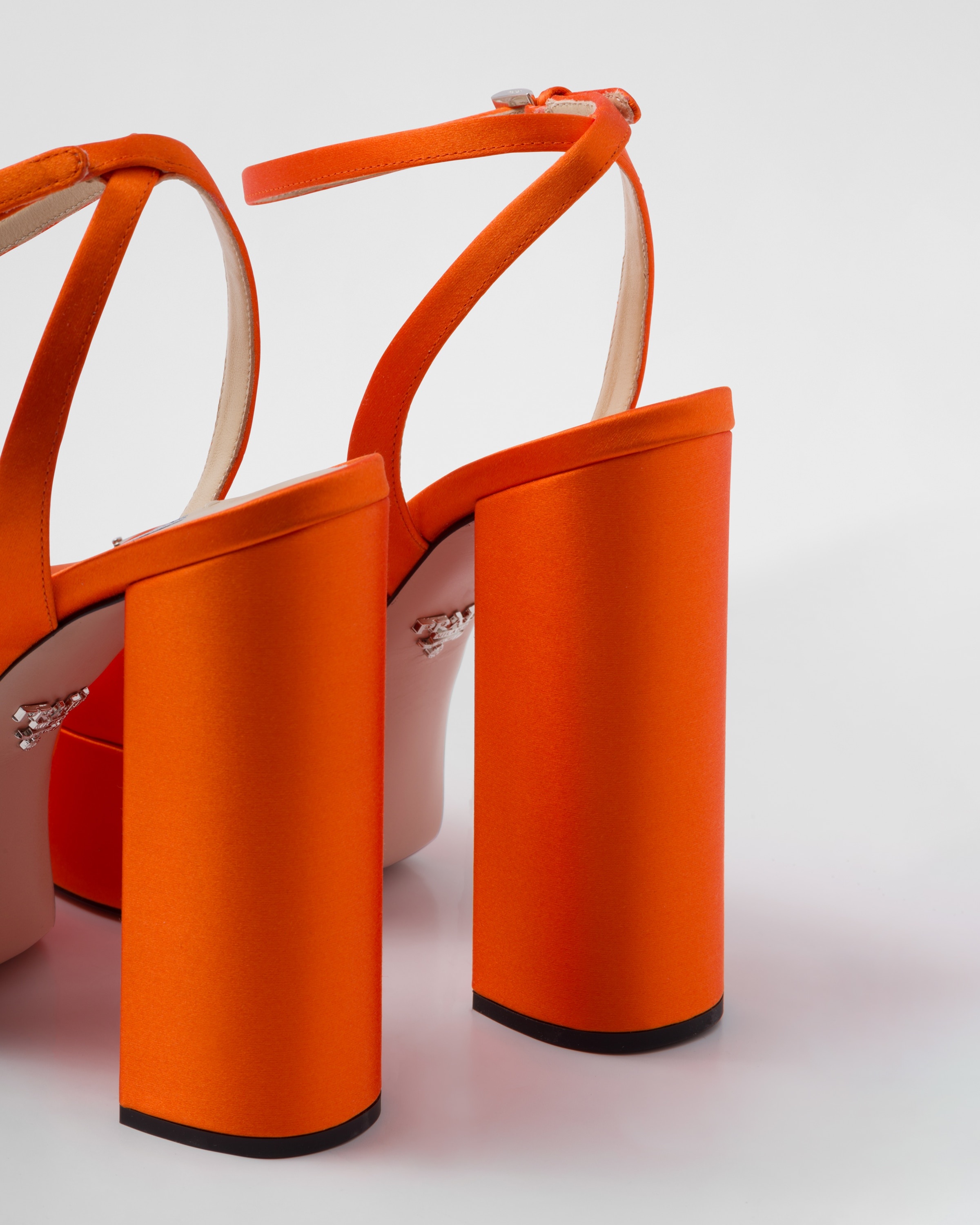 High-heeled satin sandals - 7