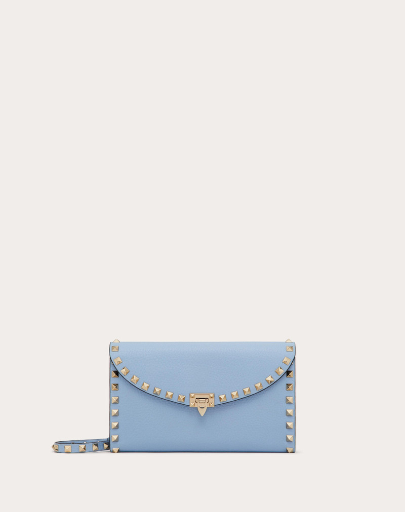 ROCKSTUD WALLET WITH CHAIN IN GRAINY CALFSKIN 1