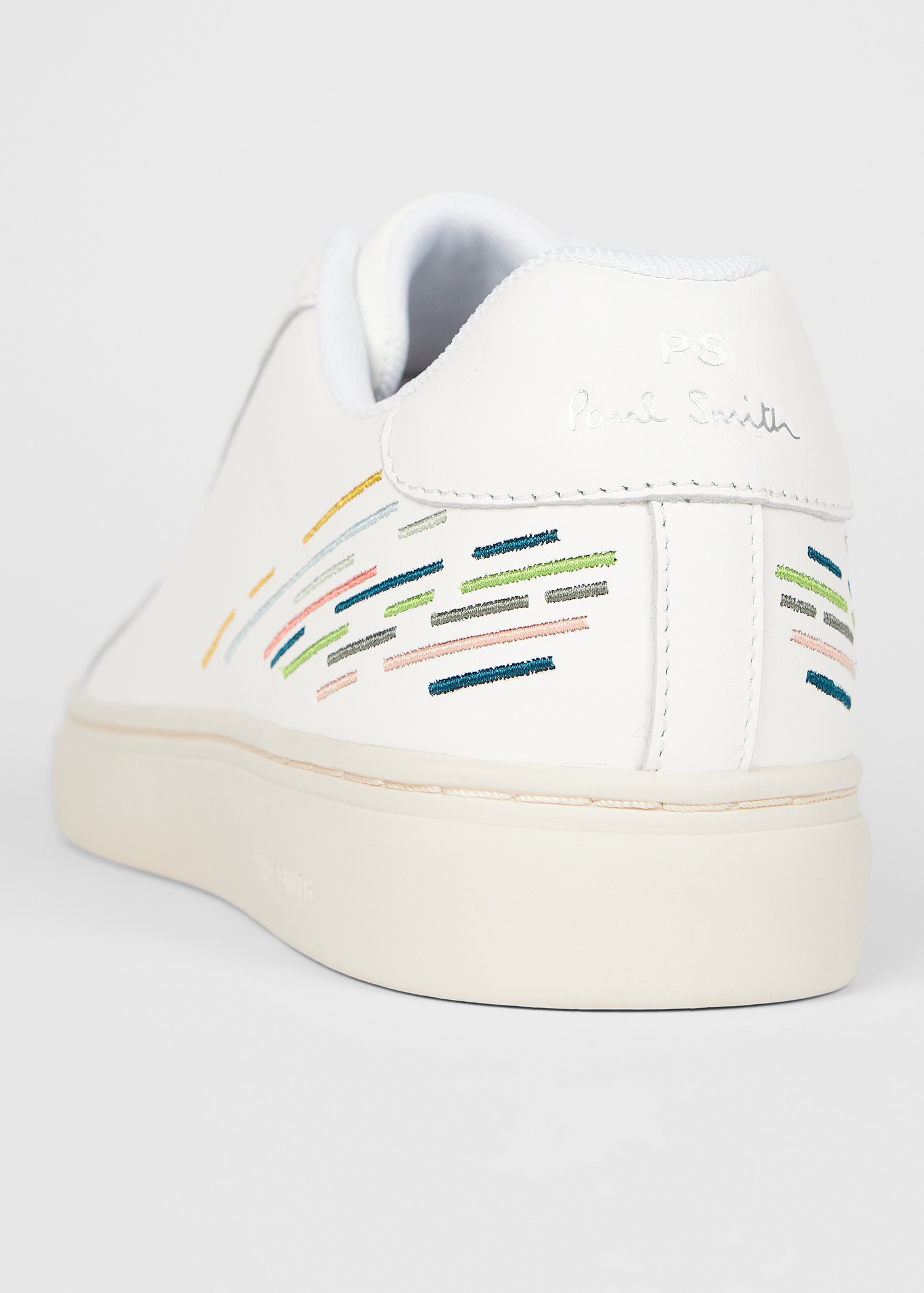 White Leather 'Rex' Embroidery Trainers - 3