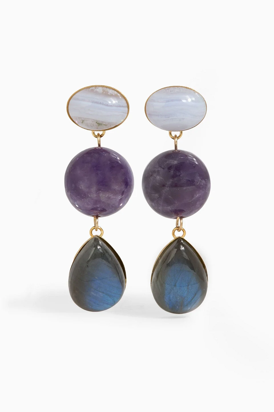 Natalia gold-tone amethyst earrings - 1