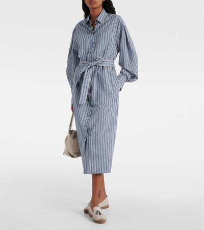 Brunello Cucinelli Striped cotton and silk shirt dress outlook
