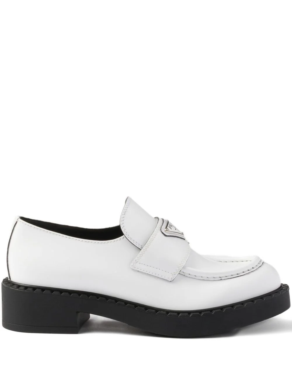 triangle-logo leather loafers - 1