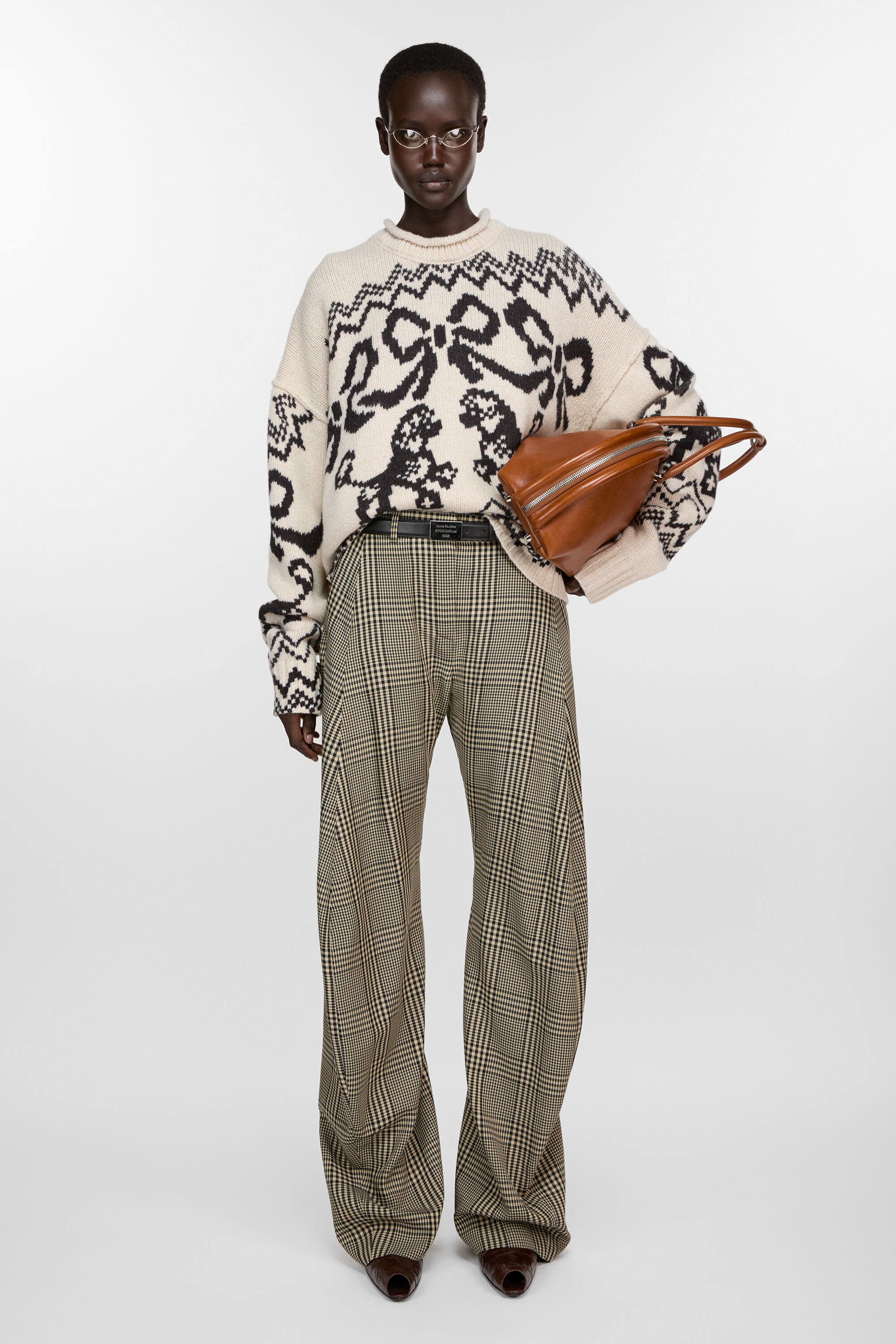 Plaid tailored trousers - Multi brown - 2