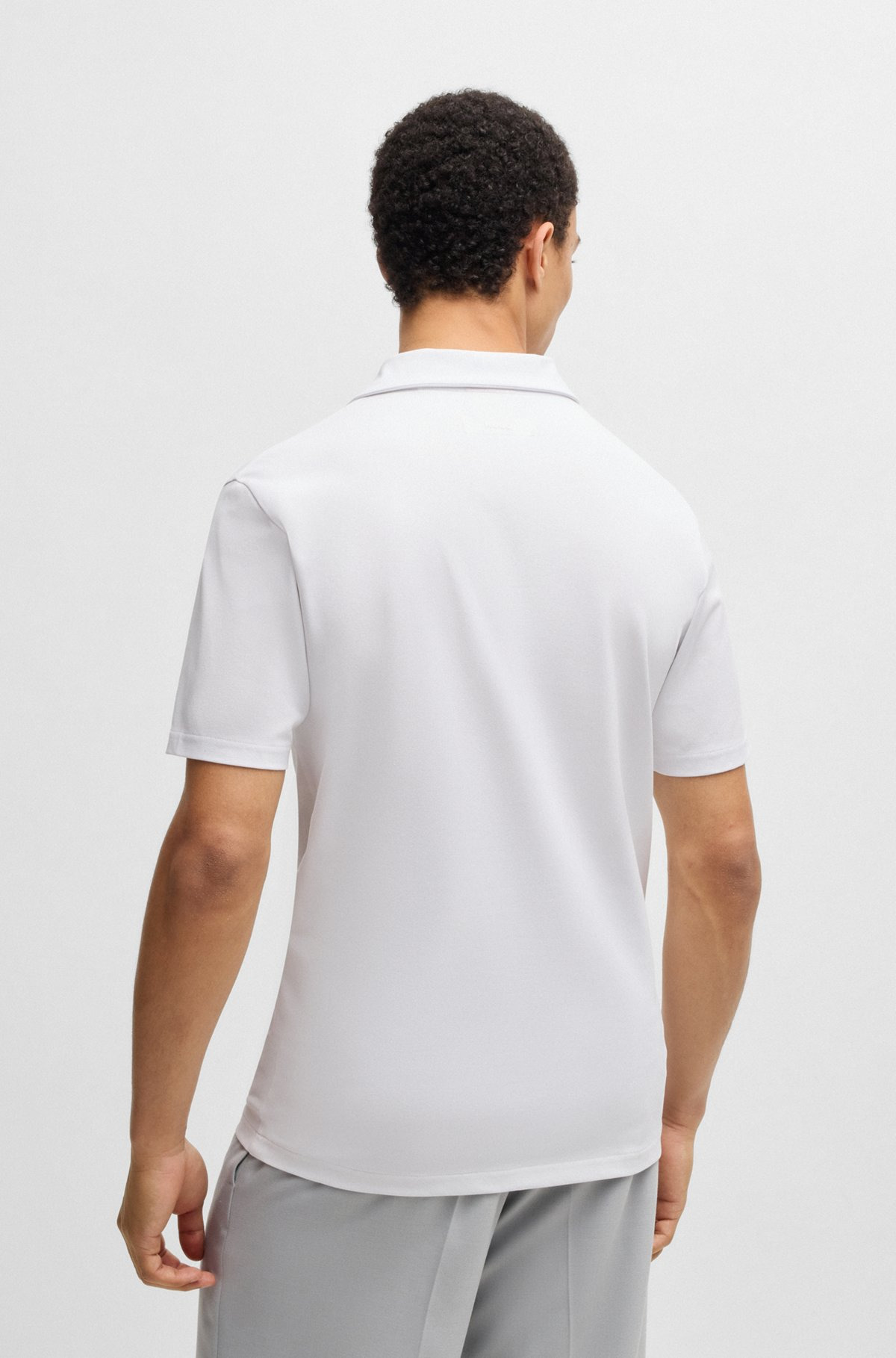 SLIM-FIT STRETCH-COTTON POLO SHIRT WITH JOHNNY COLLAR - 5