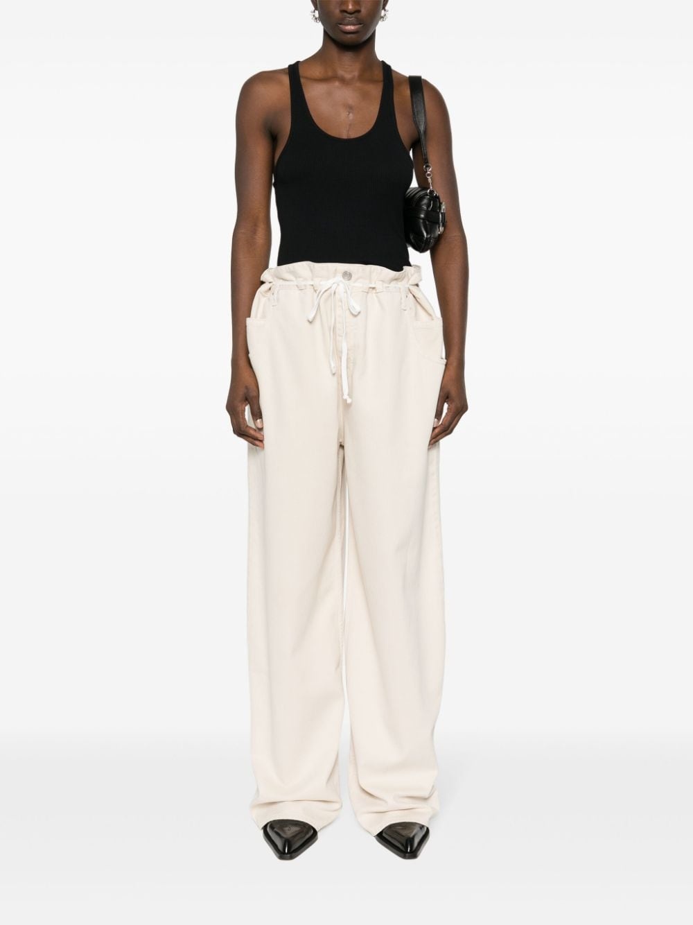 Tenesy logo-embroidery ribbed top - 2