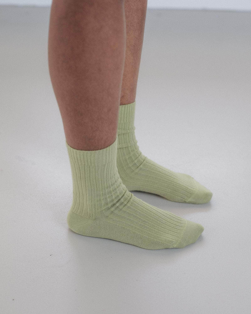 BASERANGE Rib Overankle Socks - Organic Cotton Rib outlook