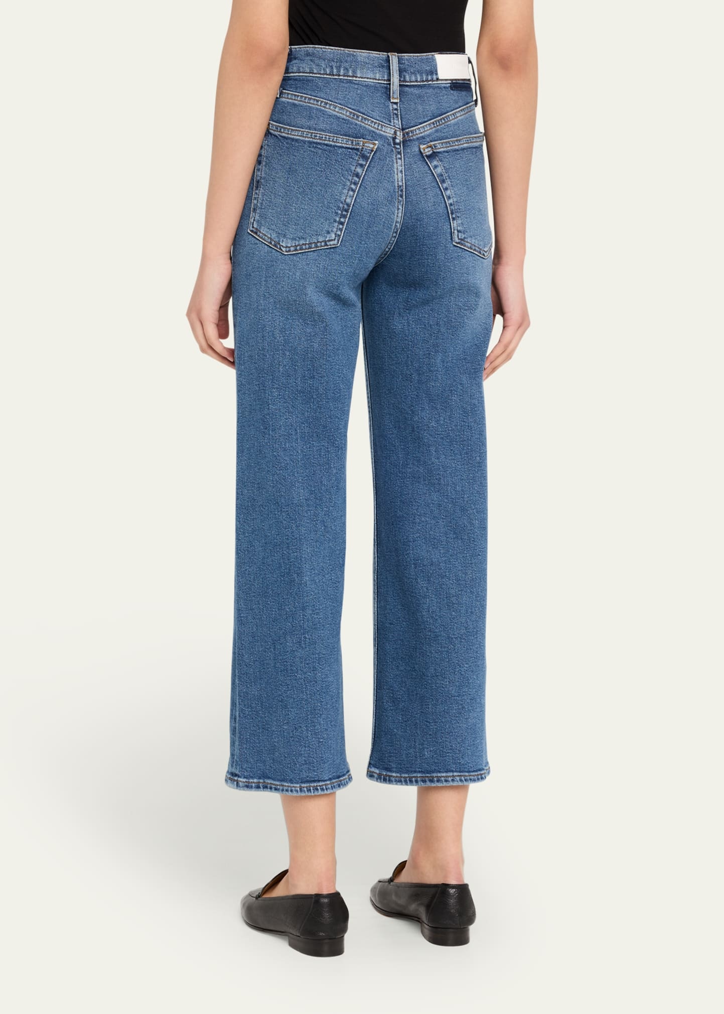 High Rise Wide-Leg Cropped Jeans - 3
