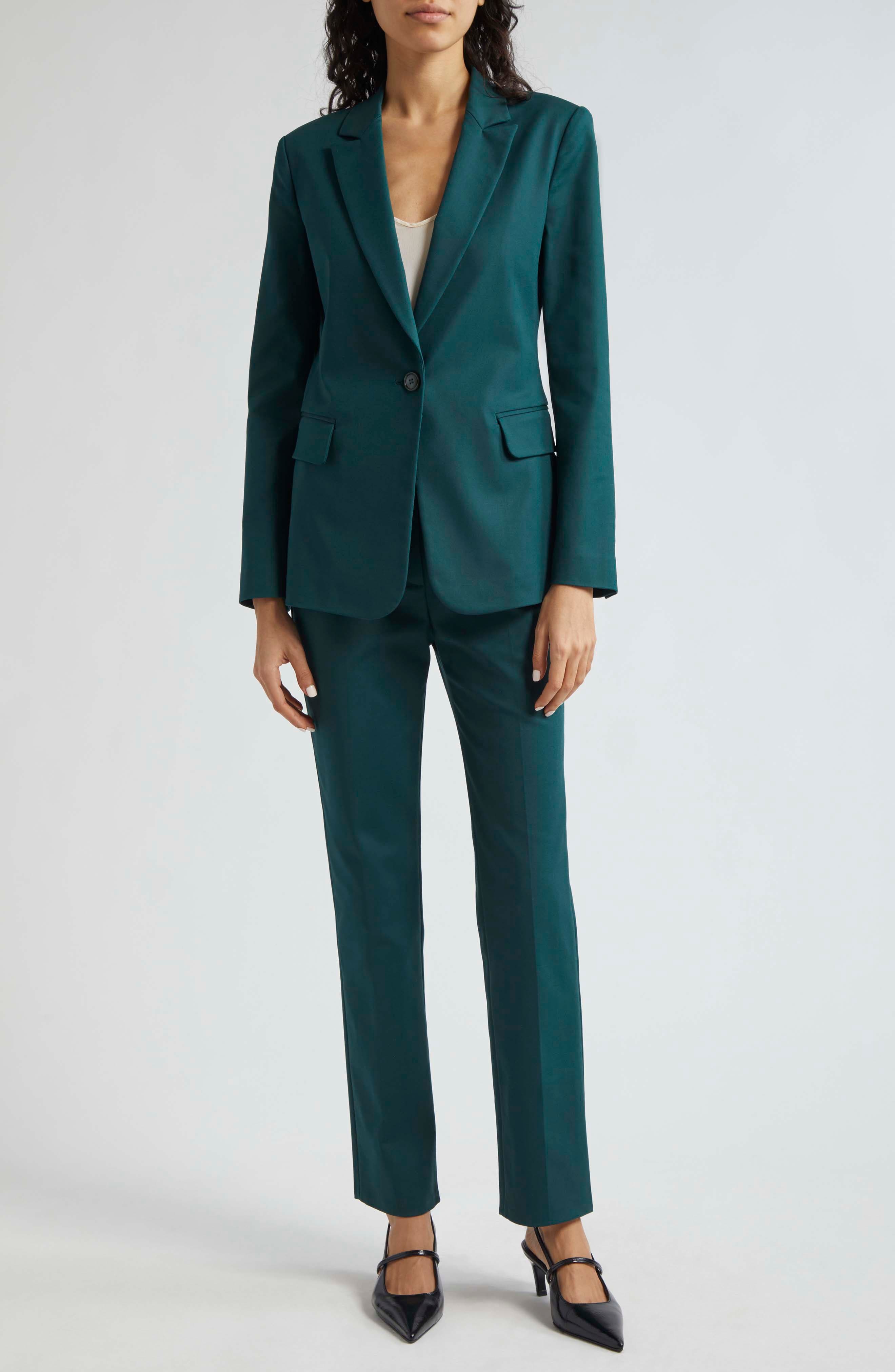Emporio Armani Cotton Blend Couture One-Button Blazer in Dark Green at Nordstrom - 2