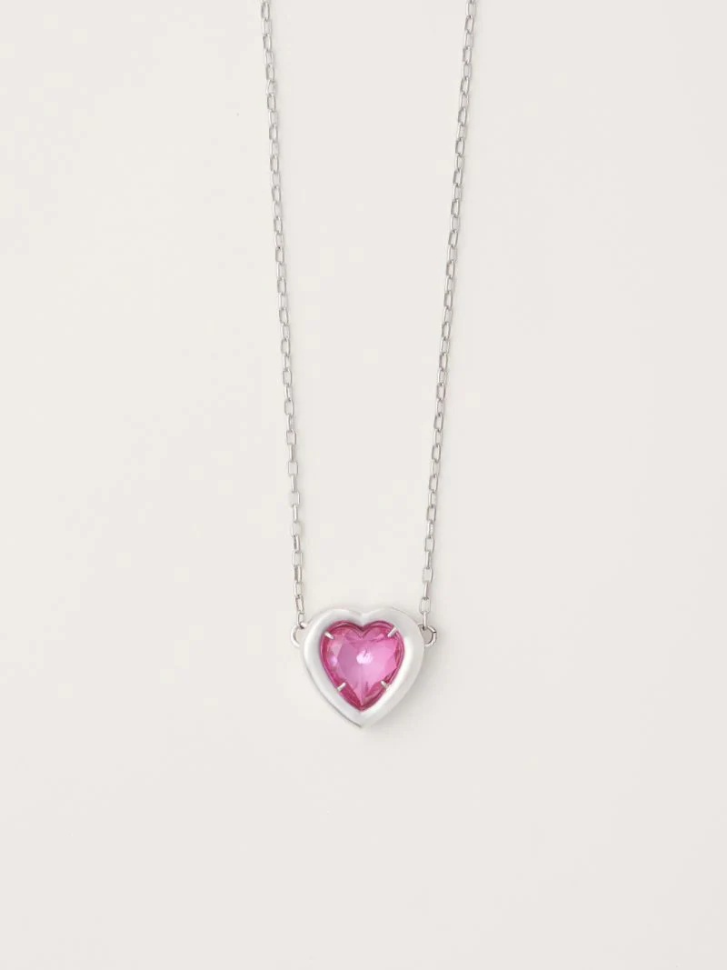 HEART STONE CHARM NECKLACE - 1