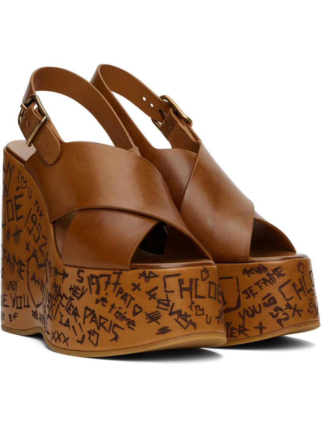 Brown Maxime Wedge Sandals - 4