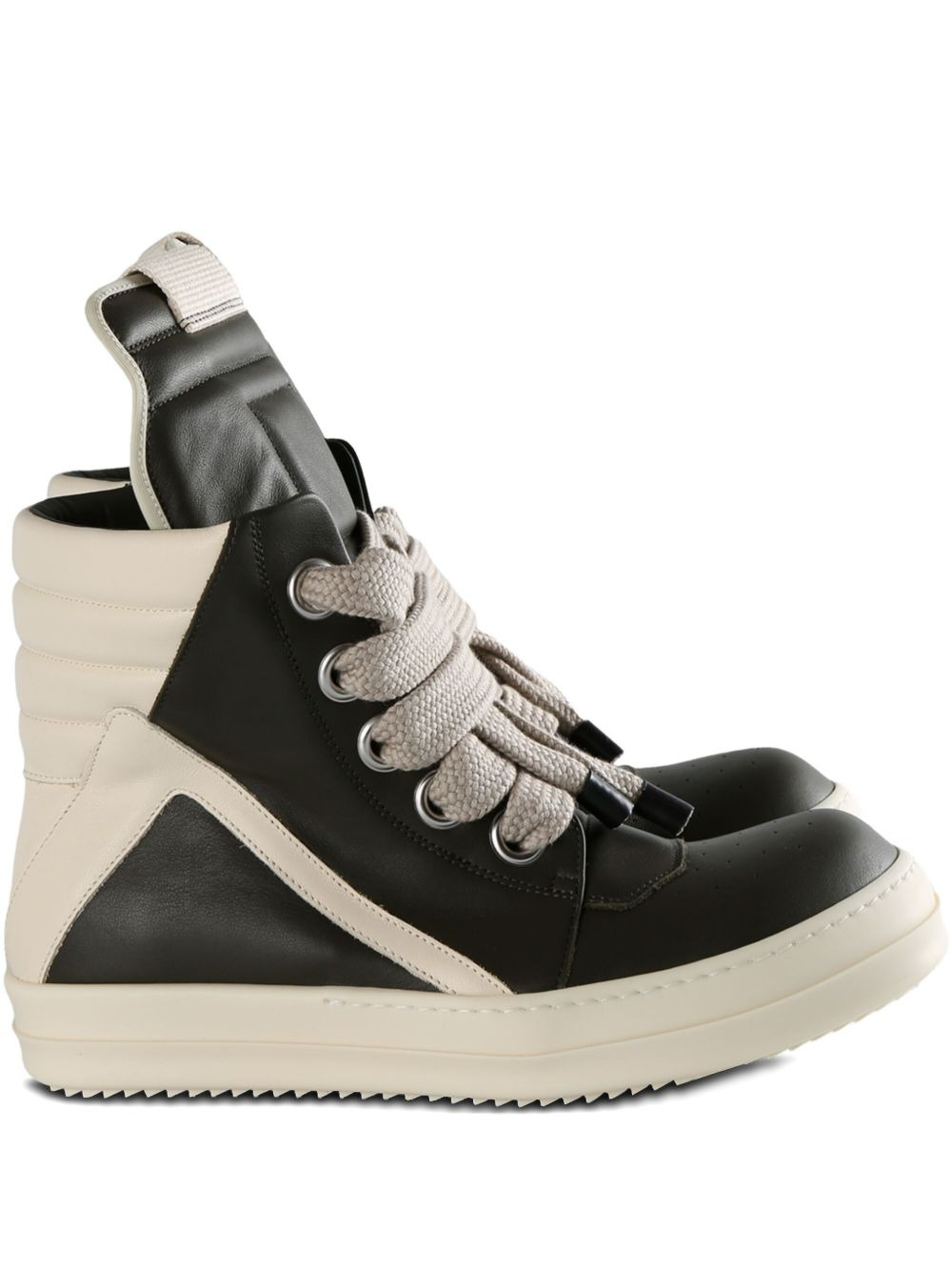 leather lace-up sneakers - 1
