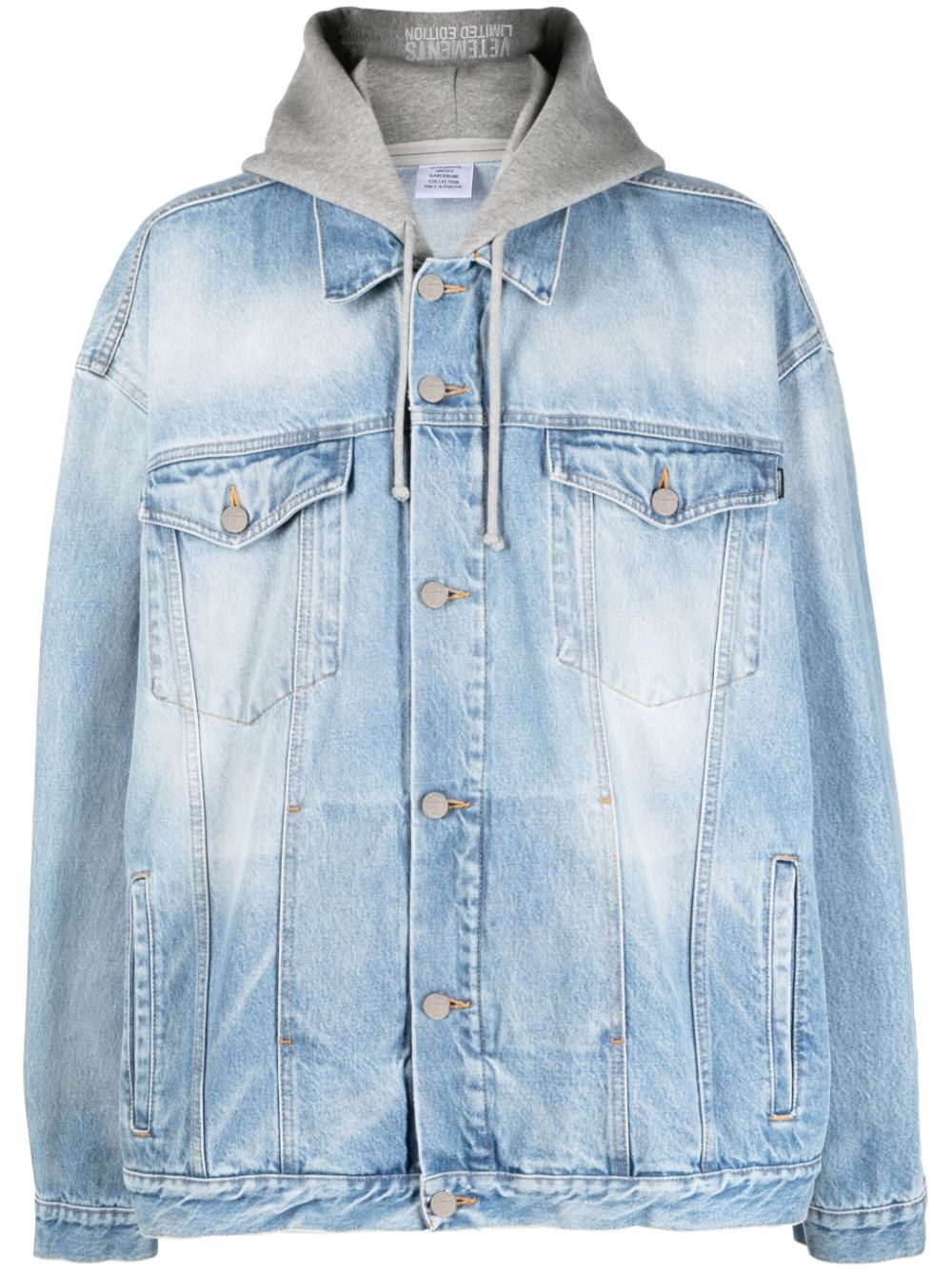 oversized hooded denim jacket - 1