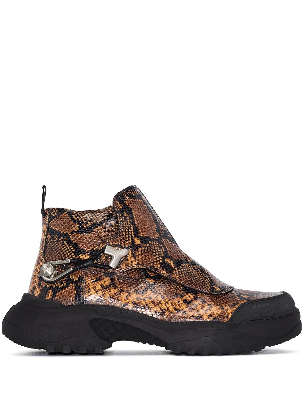 Workwear snakeskin-print ankle boots - 1