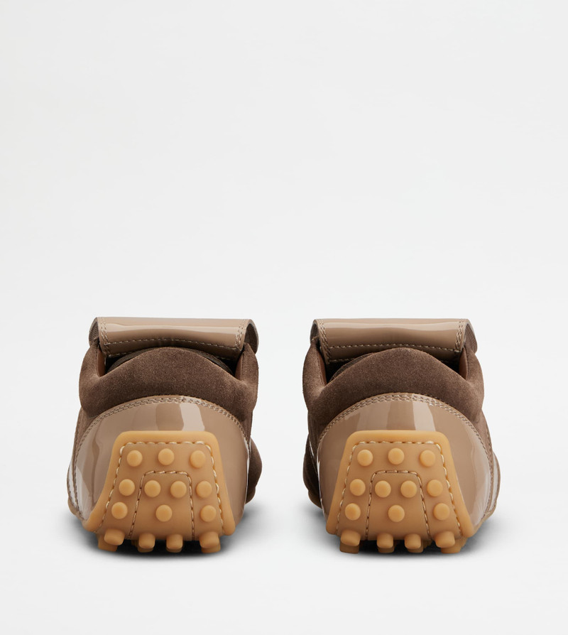 Tod's TOD'S T-MARATHON SNEAKERS IN PATENT LEATHER - BROWN, BEIGE outlook
