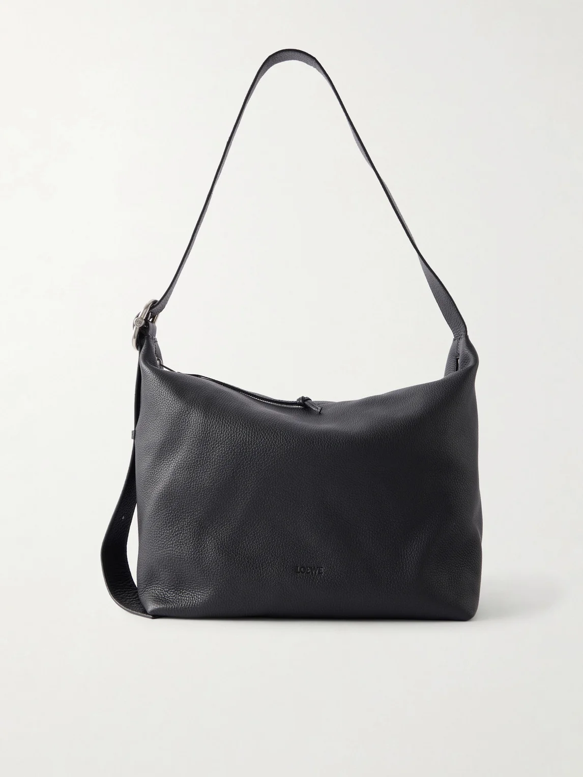 Loop Logo-Debossed Leather Messenger Bag - 1