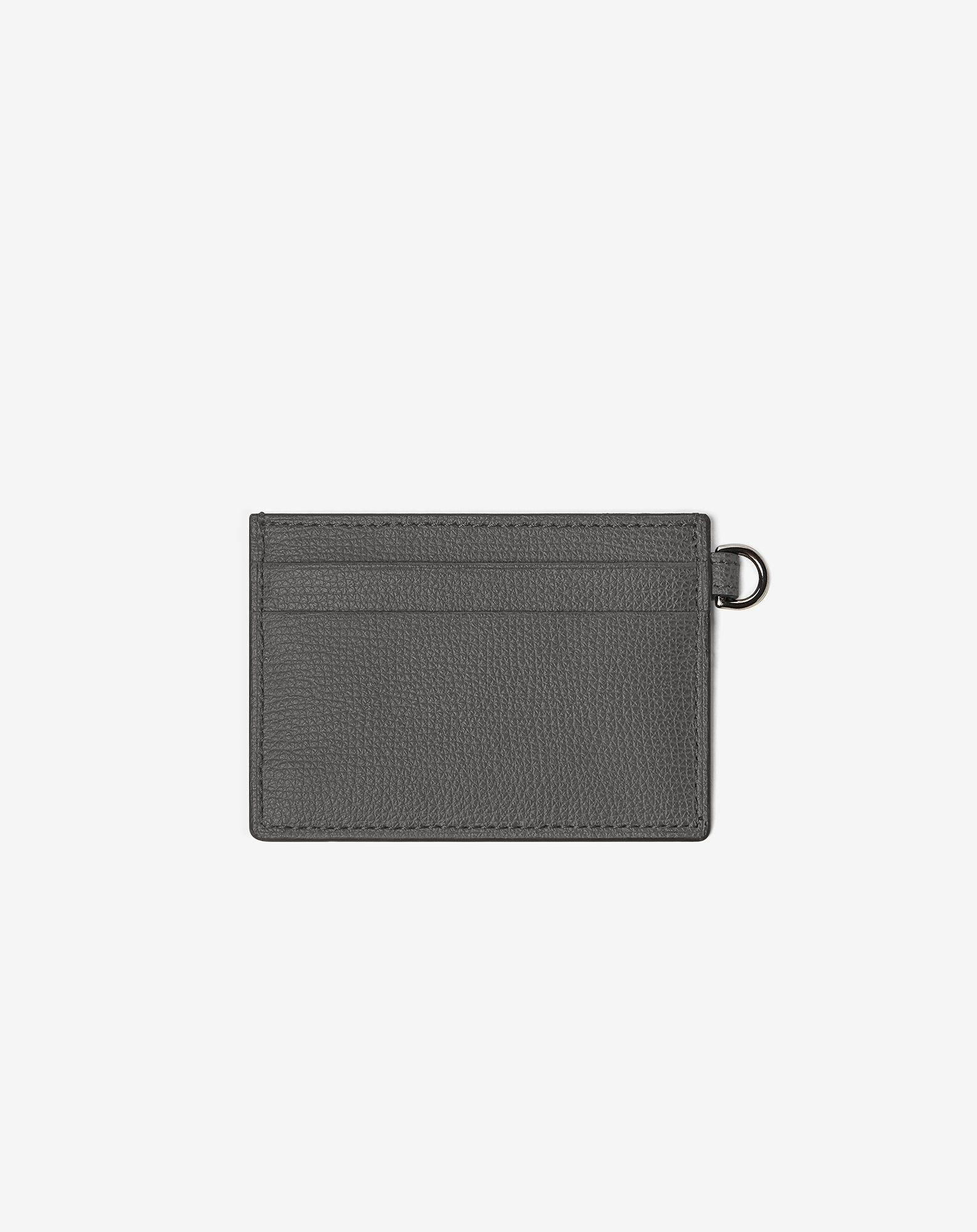Grey leather card case - 3