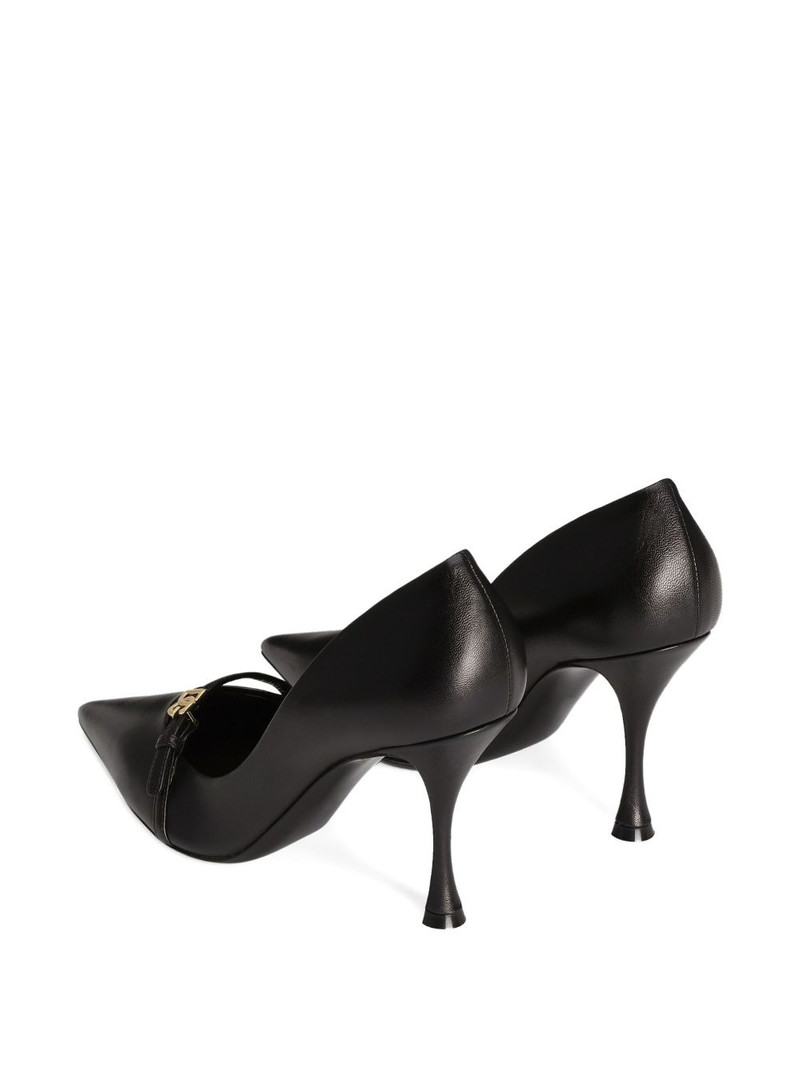 90MM leather pointed-toe pumps 4