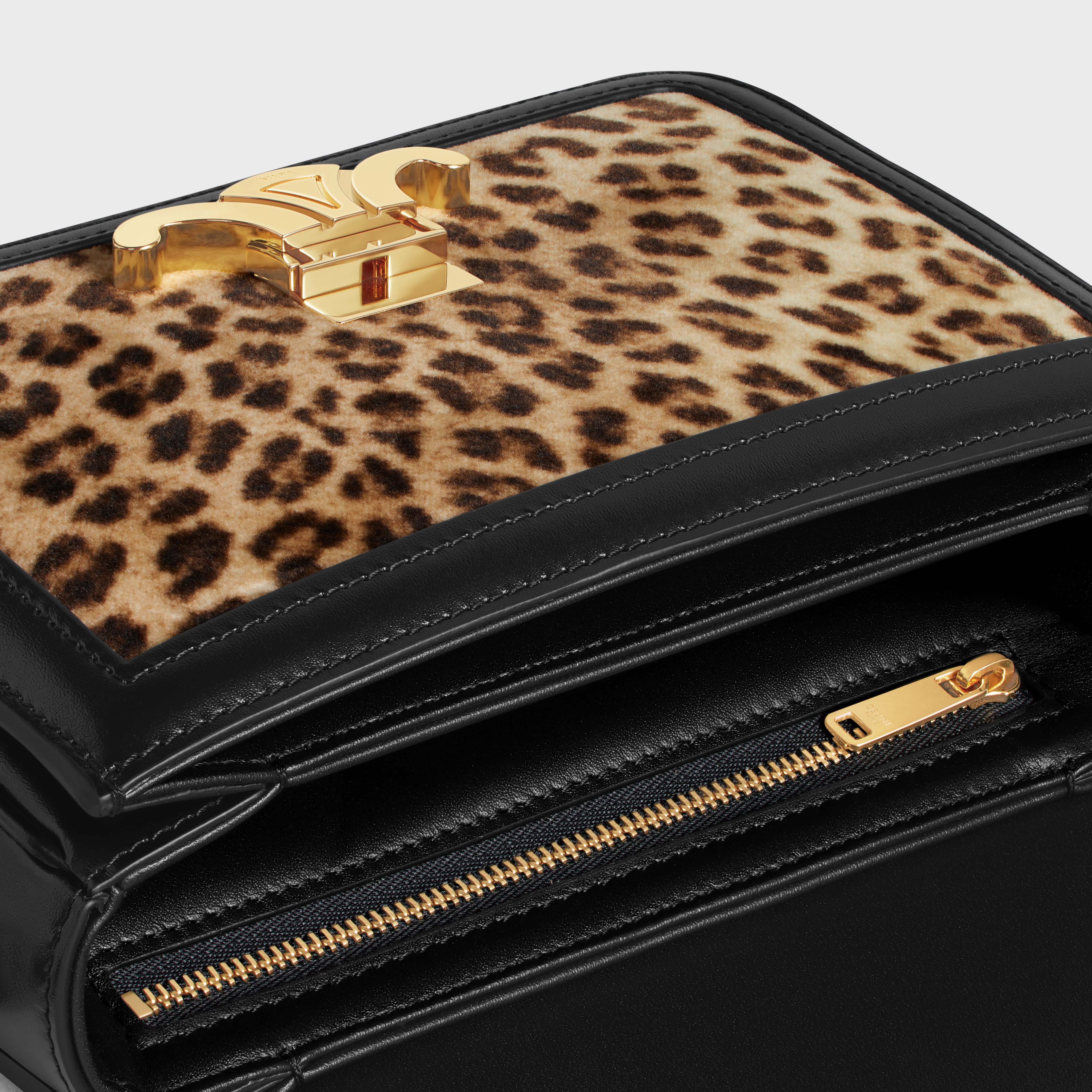Teen Triomphe Bag in velvet with leopard print - 4