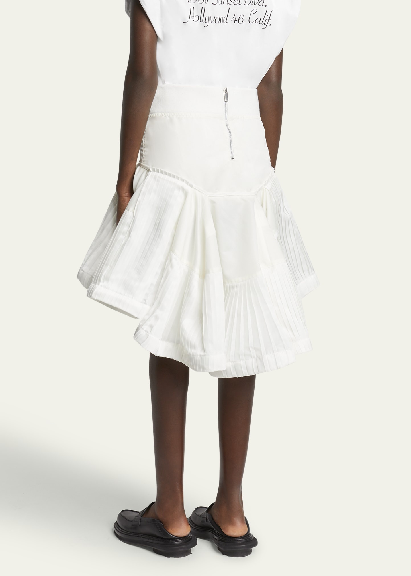 Multi Pleated High-Low Skirt - 3