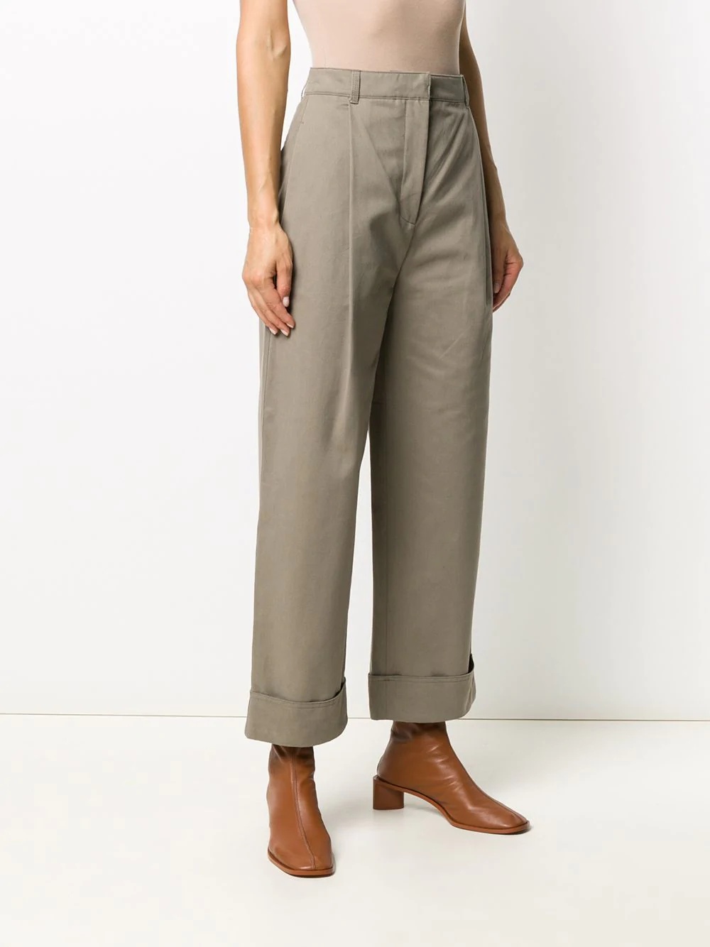 cropped straight-leg trousers - 3