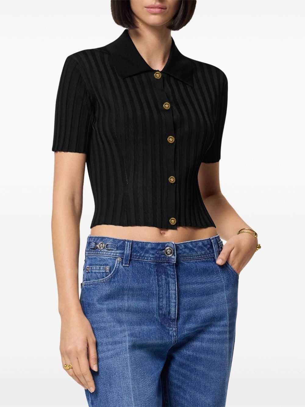 button-up knitted shirt - 3